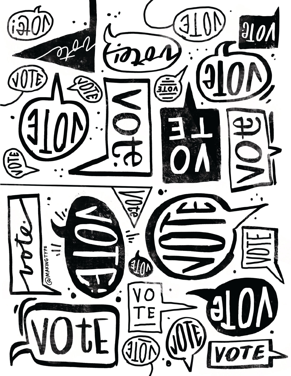 "Vote" Coloring Sheets