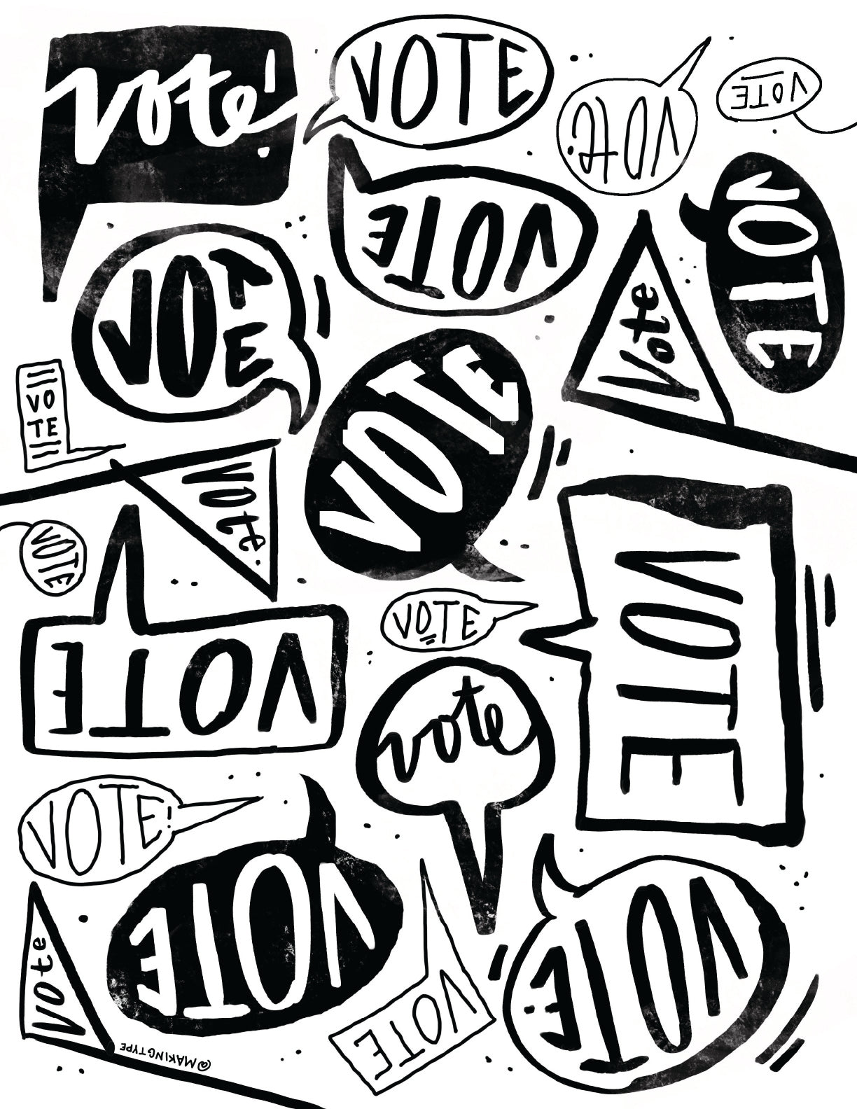 "Vote" Coloring Sheets